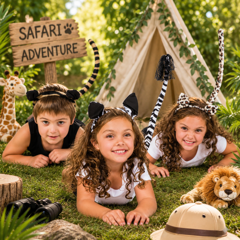 Leopard Head & Tail Set Child