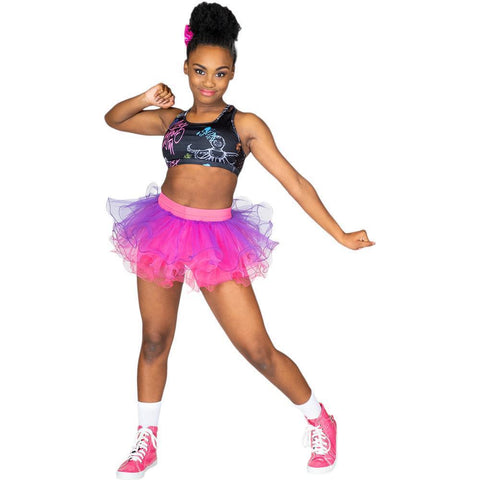 Muscleback Croptop Graffiti-Spider Mesh Child