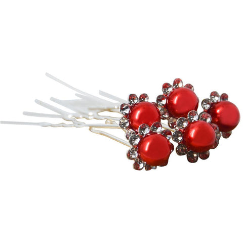 Crystal & Pearl Hairpins Lg