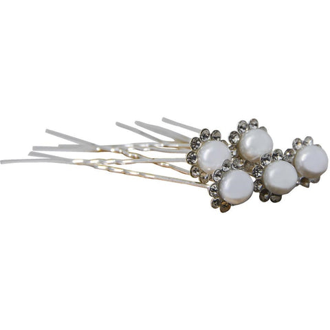 Crystal & Pearl Hairpins Lg