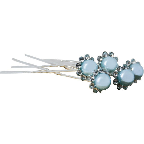 Crystal & Pearl Hairpins Lg
