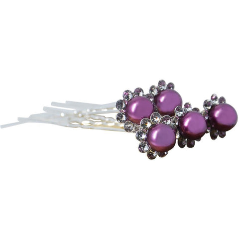 Crystal & Pearl Hairpins Lg